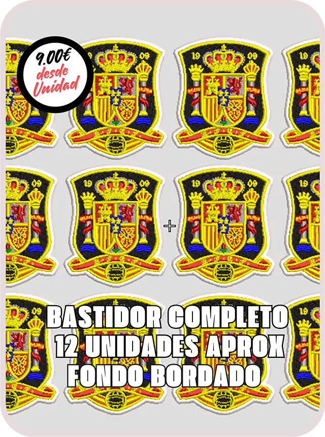 Bastidor de parches termoadhesivos con fondo de punto bordado
