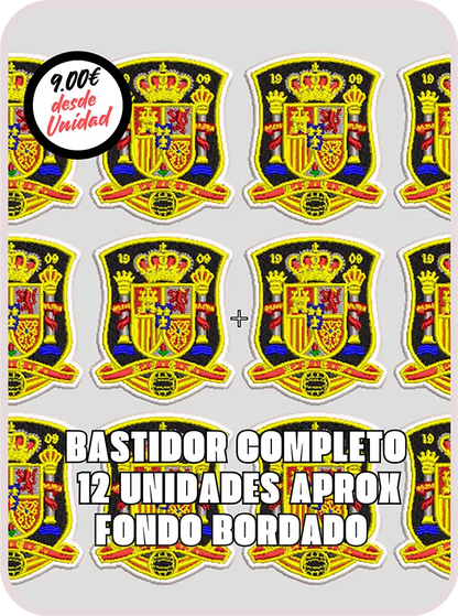 Bastidor de parches termoadhesivos con fondo de punto bordado